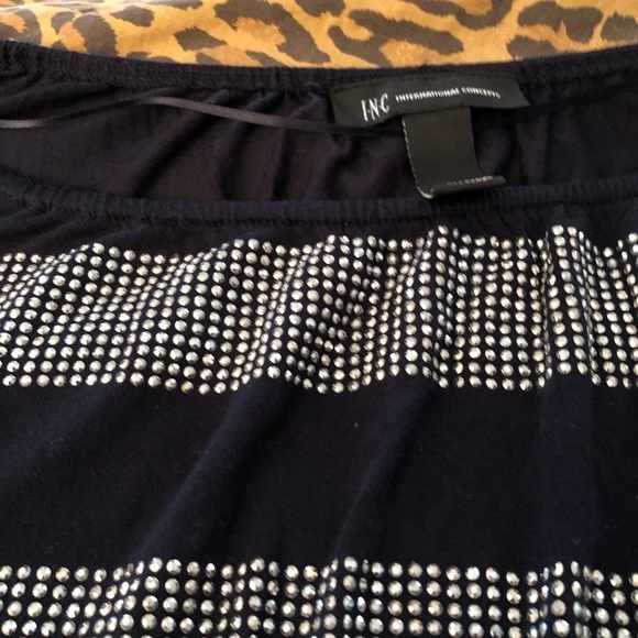 INC International Concepts size
XL  navy & silver studded top short sleeve - Picture 7 of 12
